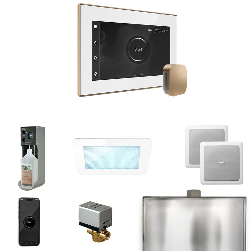 Mr Steam XDRM2 Xdream Package Steam Shower Control Package with - White / Brushed Bronze