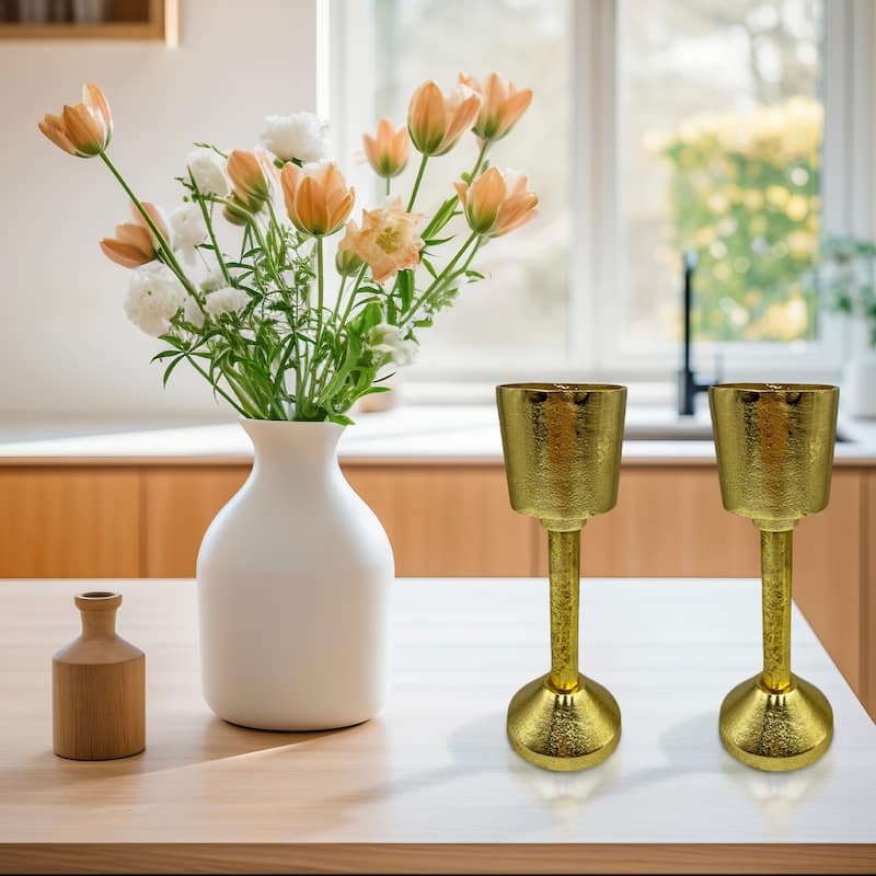 Decorative Handmade Aluminum Modern Candle holder Set of 2