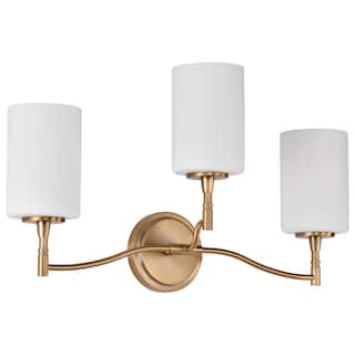 Liam 3 Light Vanity Burnished Brass White Opal Glass - Burnished Brass
