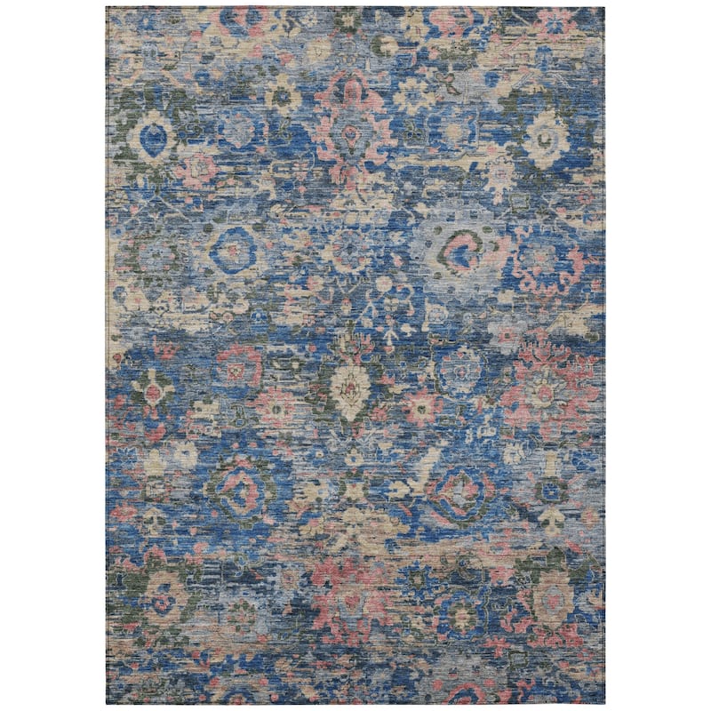 Machine Washable Indoor/ Outdoor Vintage Traditional Chantille Rug