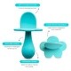 preview thumbnail 2 of 5, Grabease Baby Silicone Spoon Set for Baby-Led Weaning & Self-Feeding; 2 Teal Spoons