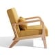 preview thumbnail 42 of 161, 25" W Mid Century Upholstered Wood Accent Chair with Pillow