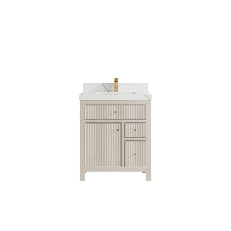 Willow Collections 30 in W x 22 in D Sonoma Free Standing Reeded Single Sink Bathroom Vanity with Countertop