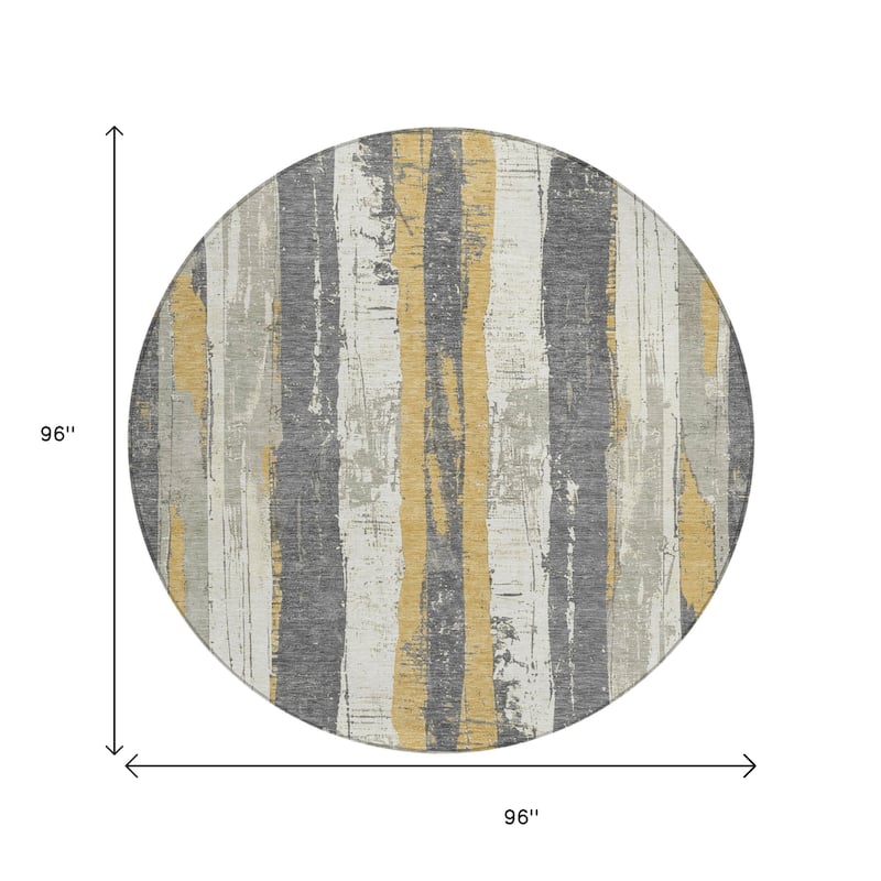 HomeRoots Striped Transitional Rectangle Outdoor Rug