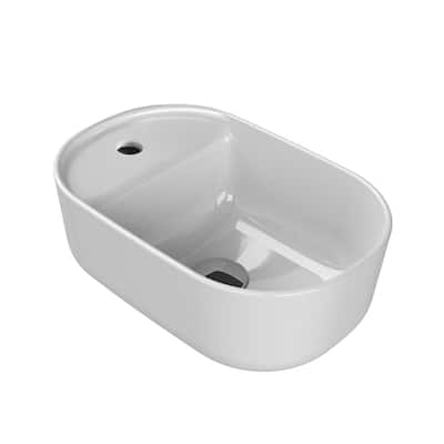 Nameeks CeraStyle 077000-U-One Hole Aqua 16-3/8" Oval Ceramic Vessel