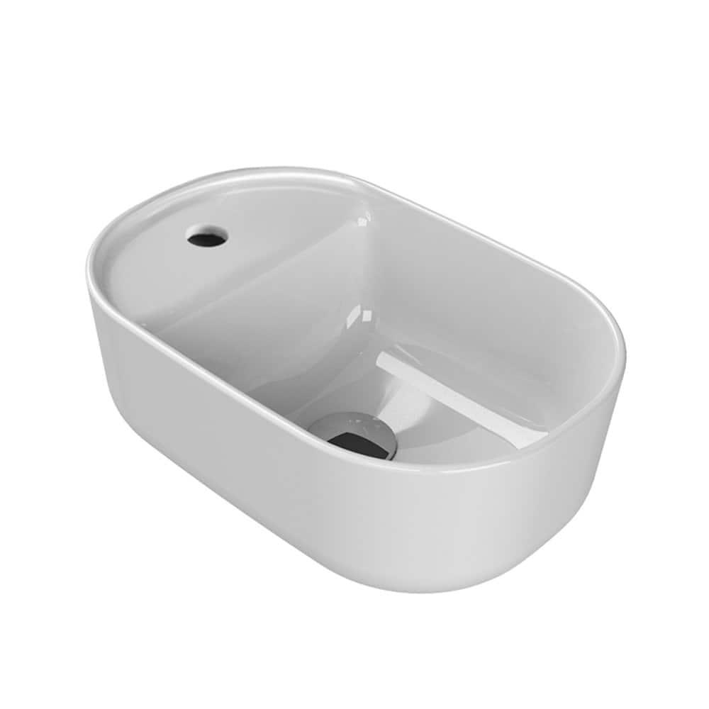 Nameeks CeraStyle 077000-U-One Hole Aqua 16-3/8" Oval Ceramic Vessel