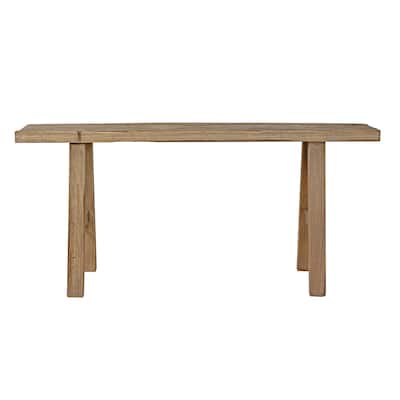 Artissance 43" Long 10" Wide Elmwood Bench, Natural Wood - 9'6" x 12'11"