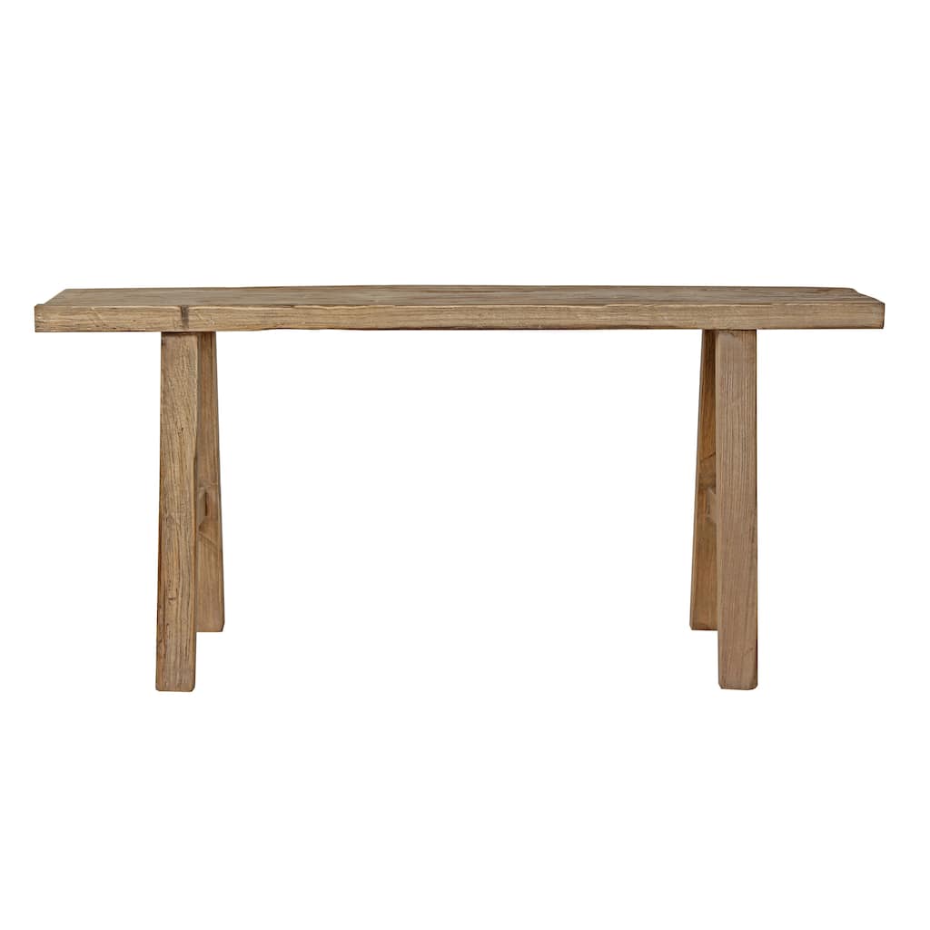 Artissance 43" Long 10" Wide Elmwood Bench, Natural Wood - 9'6" x 12'11"