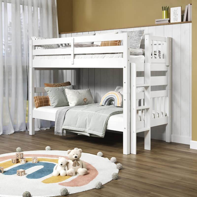 Taylor & Olive Trillium Twin over Twin Bunk Bed with End Ladder