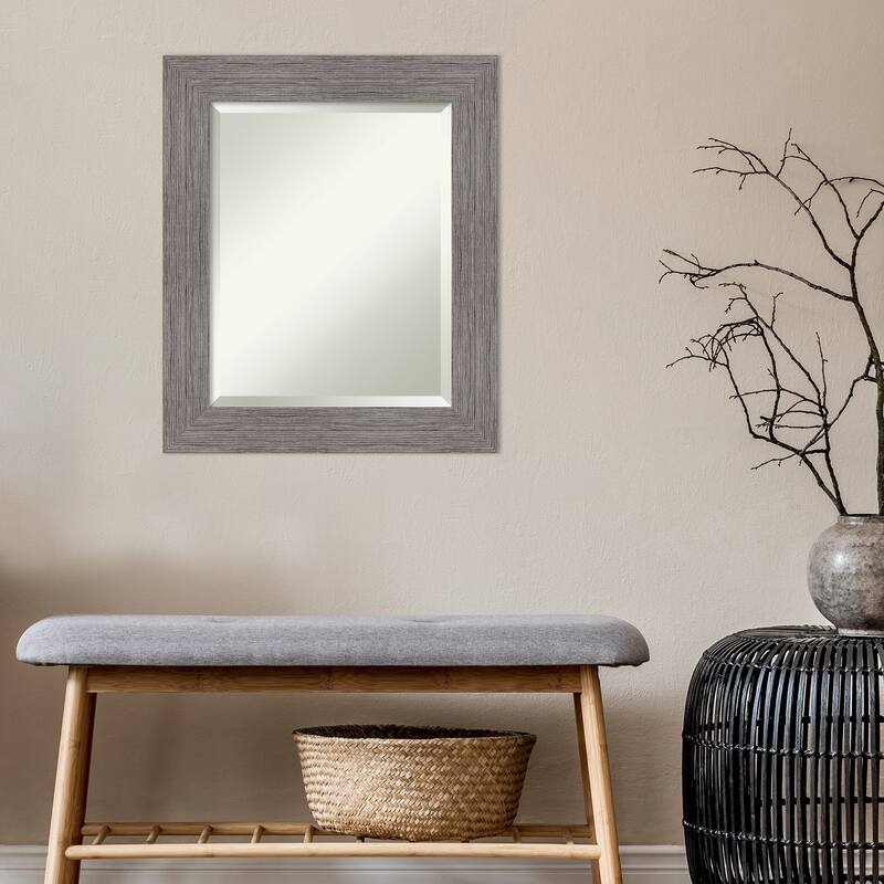 Beveled Bathroom Wall Mirror - Pinstripe Frame