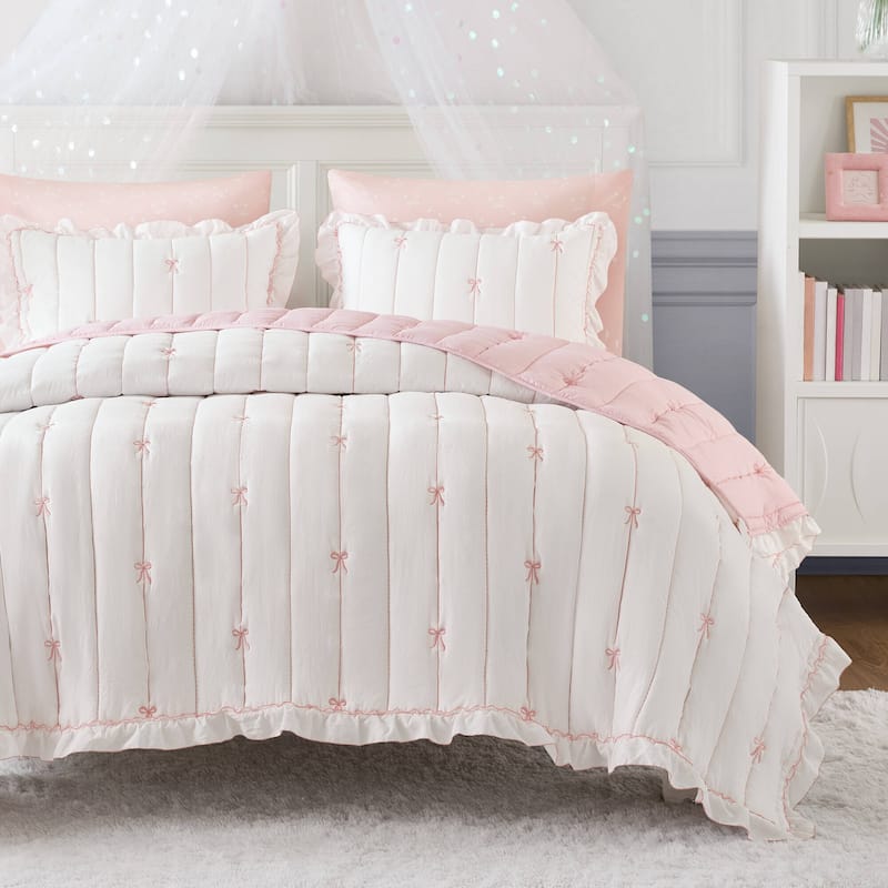 Intelligent Design Liv Quilt Mini Set - Full - Queen - Pink