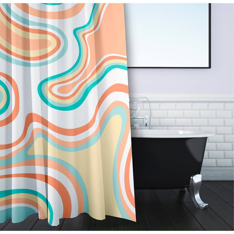 Agate Geometric Print Shower Curtain