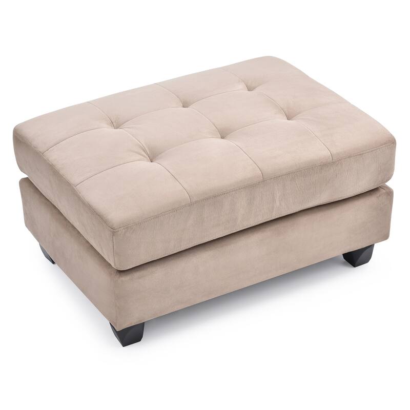 Upholstered Tufted Ottoman - 38" - Mocha