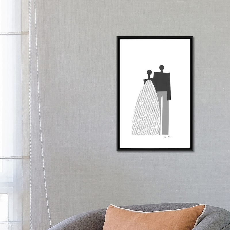 iCanvas "African Wedding Couple In Black & White" by LouLouArtStudio Framed Canvas Print