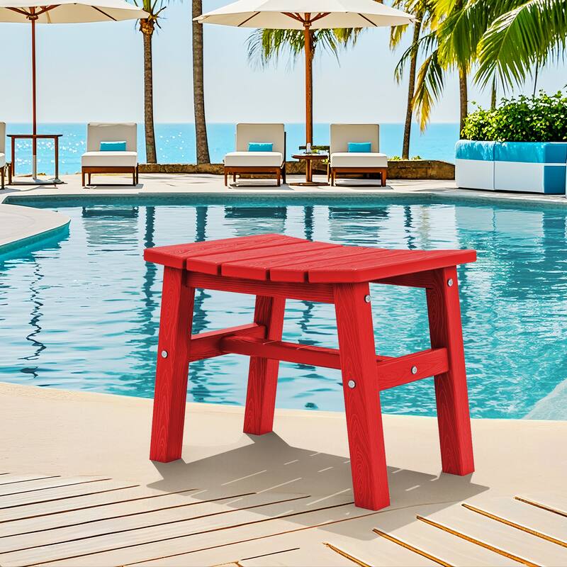 Outdoor Patio HDPE Ottoman Footstool, Extra Seat