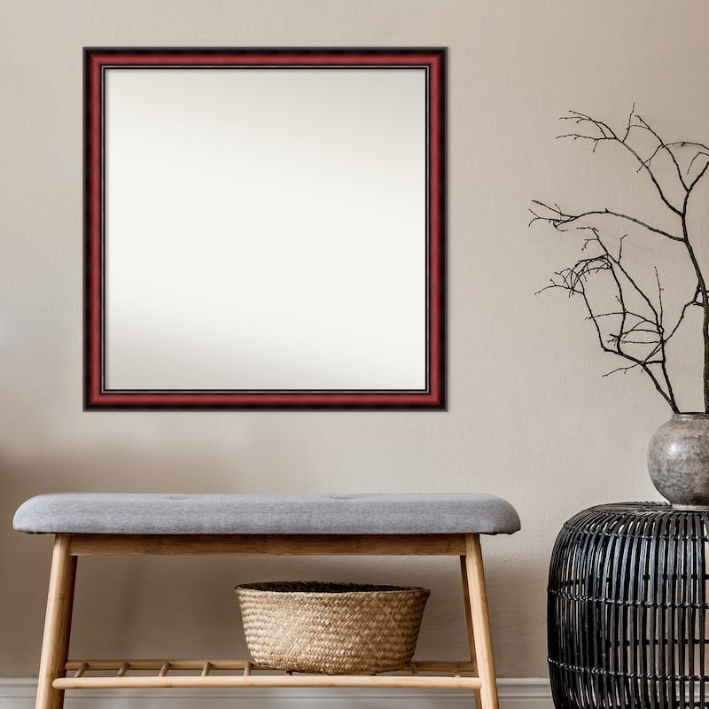 Non-Beveled Wood Wall Mirror - Rubino Cherry Scoop Frame