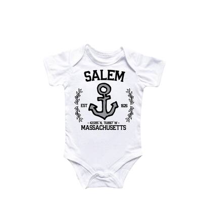 Salem Massachusetts Nautical - Baby Boy Girl Clothes Infant Bodysuit Funny Cute Newborn