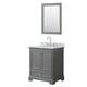 Option Dark Gray, Chrome, White Carrara Marble Top