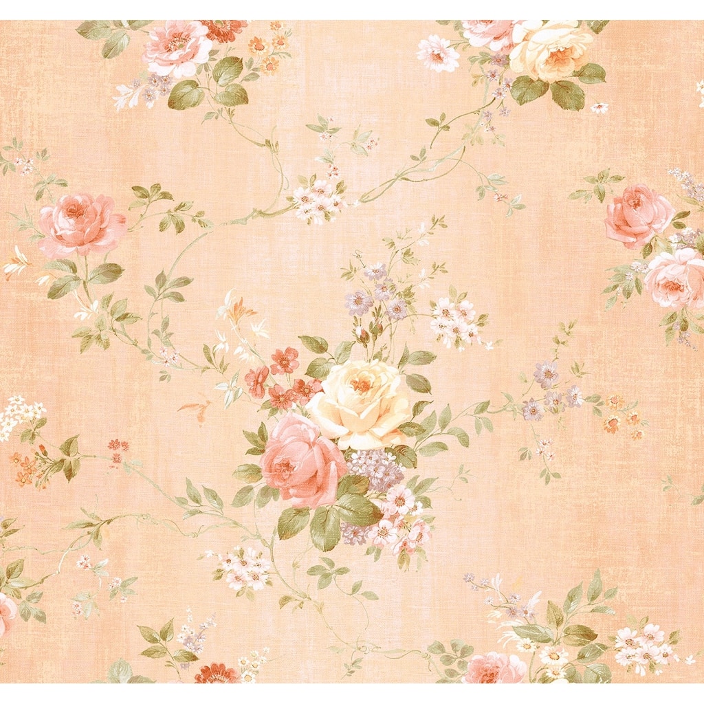 Seabrook Designs Lucetta Floral Bouquet Unpasted Wallpaper