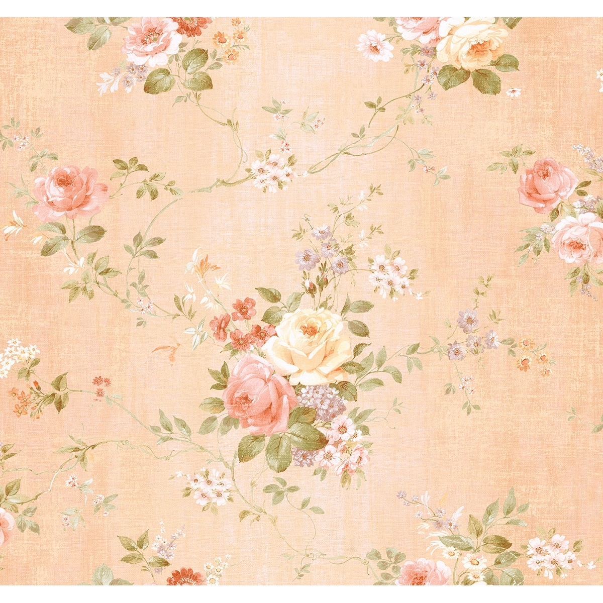 Seabrook Designs Lucetta Floral Bouquet Unpasted Wallpaper