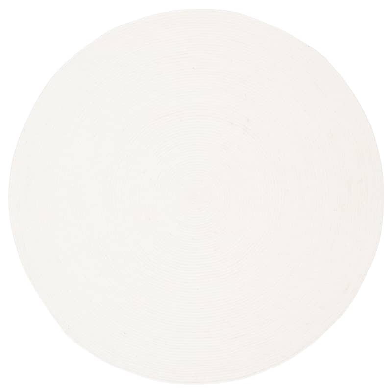 SAFAVIEH Handmade Braided Hande Country Wool Rug - 4' Round - Ivory