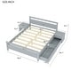 preview thumbnail 4 of 11, Full Size Pine Wooden Platform Kids Bed with Headboard,2-Removable Storage Drawers & 2-Bedside Tables, Easy to Assemble, Grey