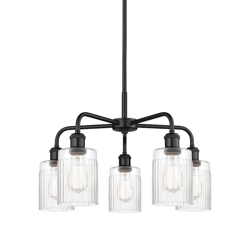 Innovations Lighting 516-5CR-15-23 Hadley Chandelier Hadley 5 Light - Matte Black / Clear