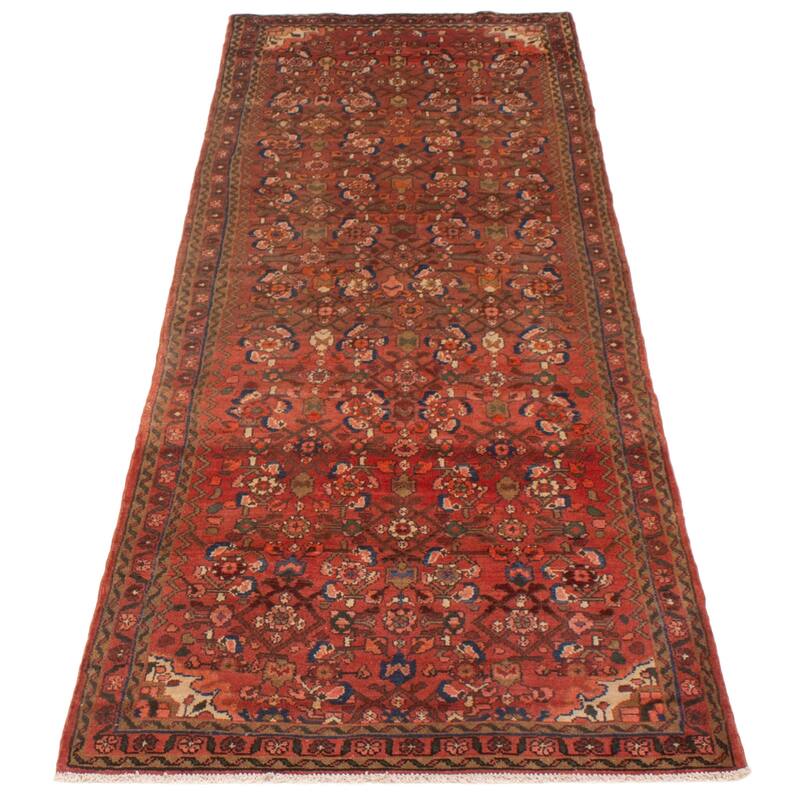 ECARPETGALLERY Hand-knotted Andelz Red Wool Rug - 3'5 x 9'1