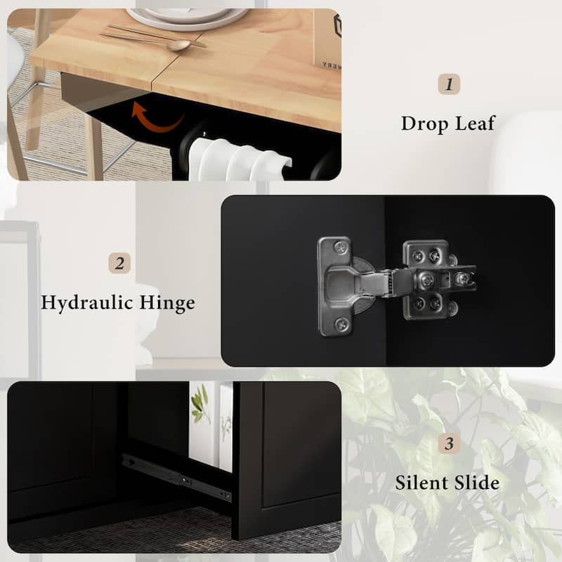 Kitchen Island with Drop Leaf