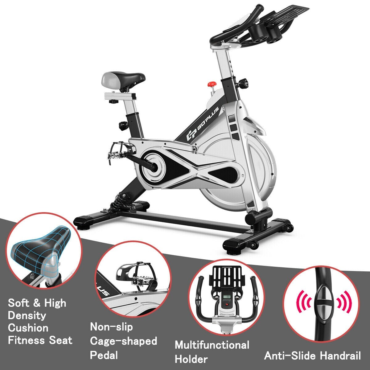 Goplus Indoor Stationary Exercise Cycle Bike Bicycle Workout w Large Bed Bath Beyond 32930031