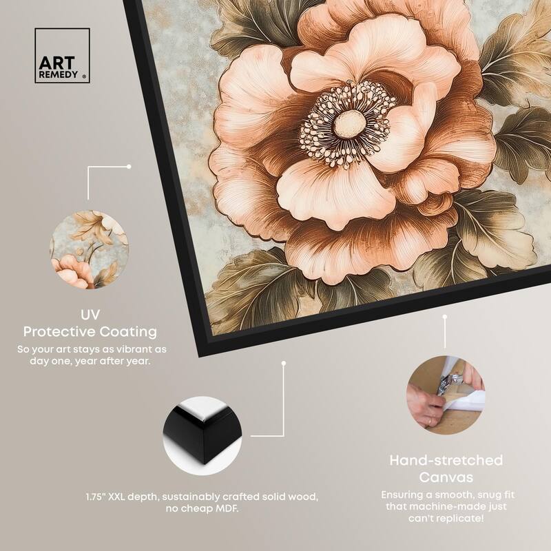 Retro Rose I Canvas by Art Remedy