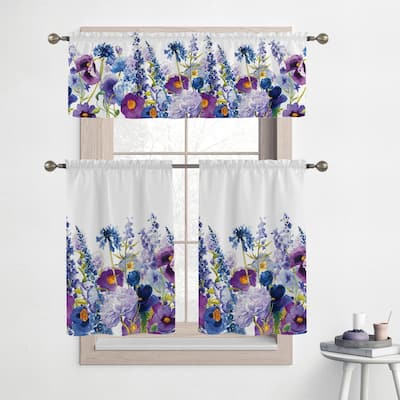 Laural Home Woodland Forest 36" Kitchen Curtain Valance and Tiers Set