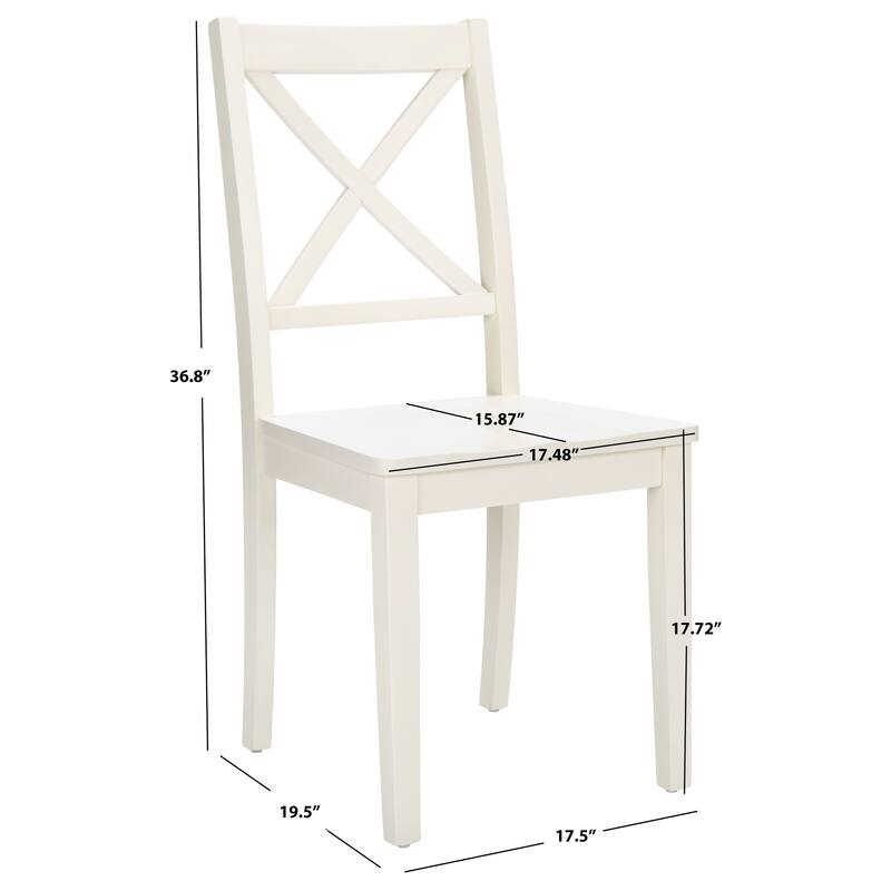 SAFAVIEH Silio White X Back Dining Chair (Set of 2) - 17"W x 20"D x 37"H