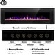 preview thumbnail 16 of 22, 50"-60" Recessed and Wall Mounted Electric Fireplace,750-1500W