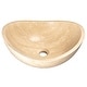 preview thumbnail 6 of 11, Eden Bath Small Stone Canoe Sink - Polished Beige Travertine
