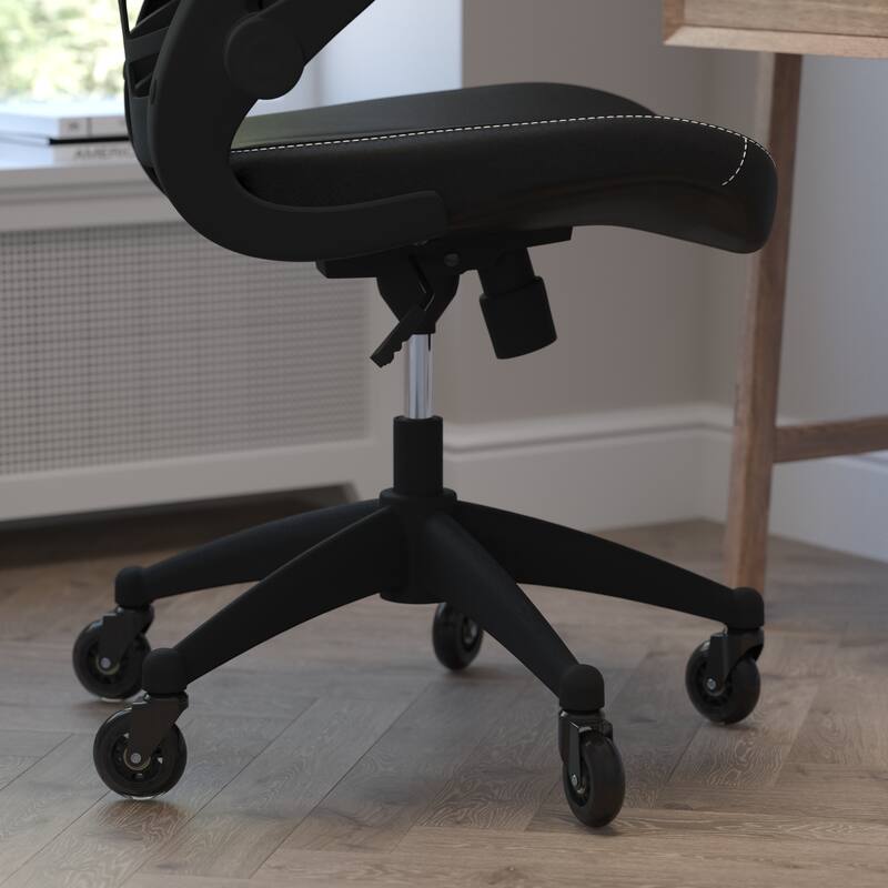 Ergonomic Swivel Task Chair with Roller Wheels & Flip Up Arms