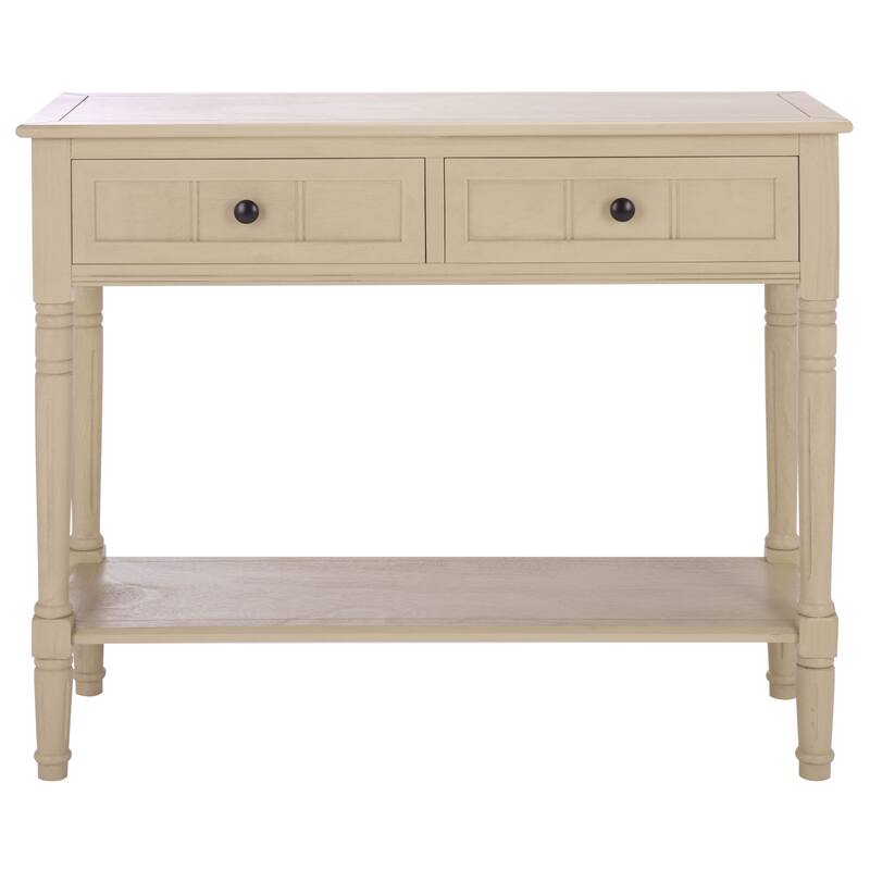 SAFAVIEH Camilla Grey 2-Drawer Console Table - 35.8" x 13.8" x 29.5" - 36"W x 14"D x 30"H - Sand