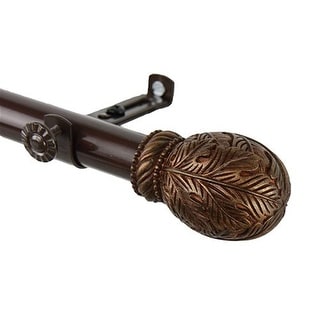 Decorative Window Curtain Rod - Tension Rod, Adjustable, Home Decor, Cocoa Finish, 65 Inch - Brown - 170