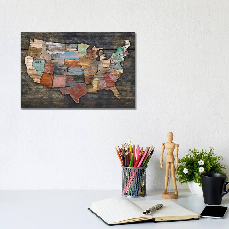 iCanvas "USA Map I" by Diego Tirigall Canvas Print - 8x12x0.75