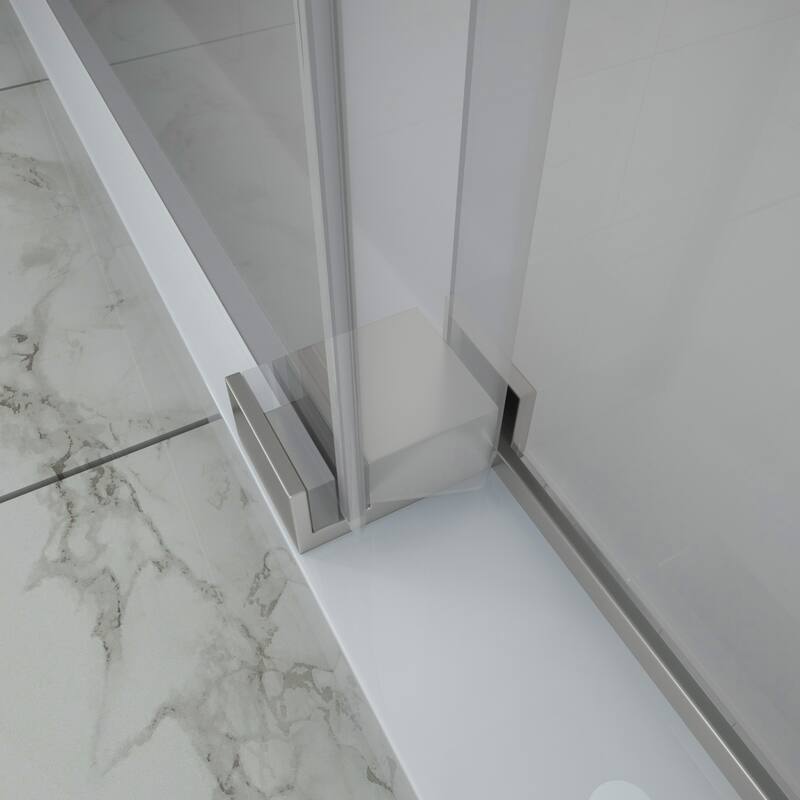 48"W x 76"H Single Sliding Semi-Frameless Shower Door - 48'' x 0.32'' x 76''