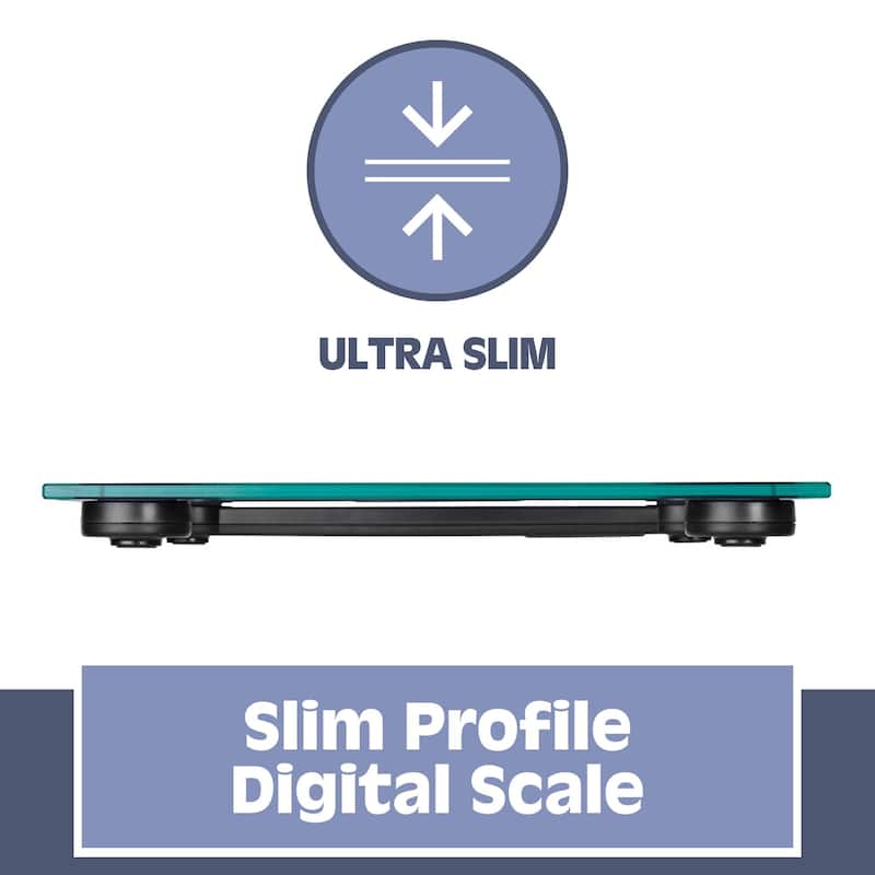 Prominence Home Digital Bathroom Scale for Body Weight, Auto Step-On Design, Ultra Thin