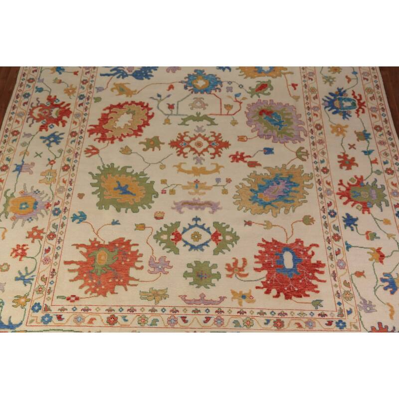 All-Over Floral Oushak Oriental Large Area Rug Handmade Wool Carpet - 11'10" x 14'9"