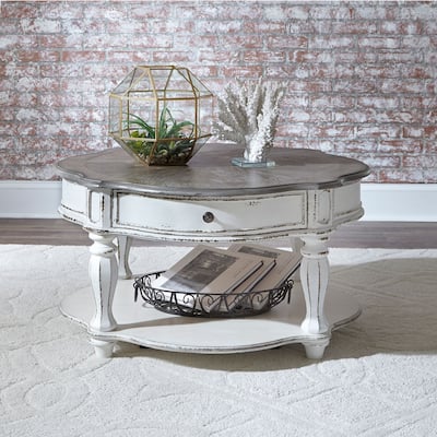 Magnolia Manor Antique White Round Cocktail Table