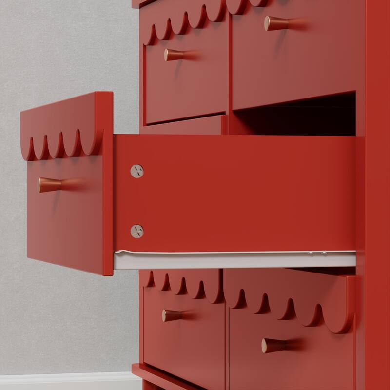 6 Drawers Chest Of Dresser Storage Cabinet Curved Design Organizer