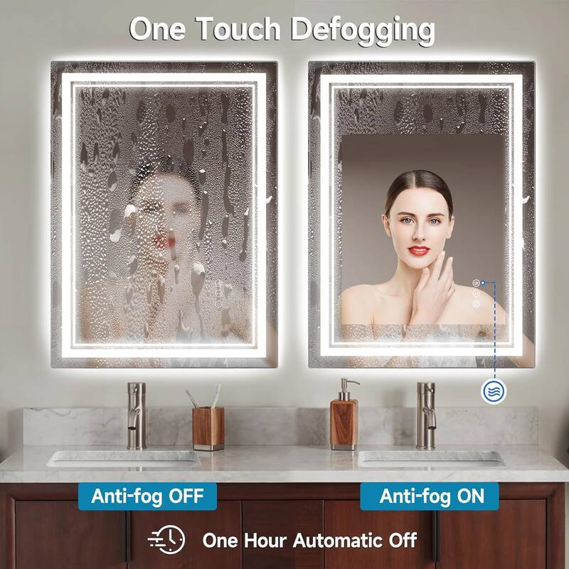 LED Bathroom Vanity Mirror with Front and Backlit, Anti-Fog for Bedroom,Hotel
