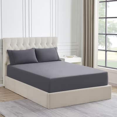 Sweet Home Collection Solid Flannel Fitted Sheet, Bottom Sheets with Built in Sheet Straps