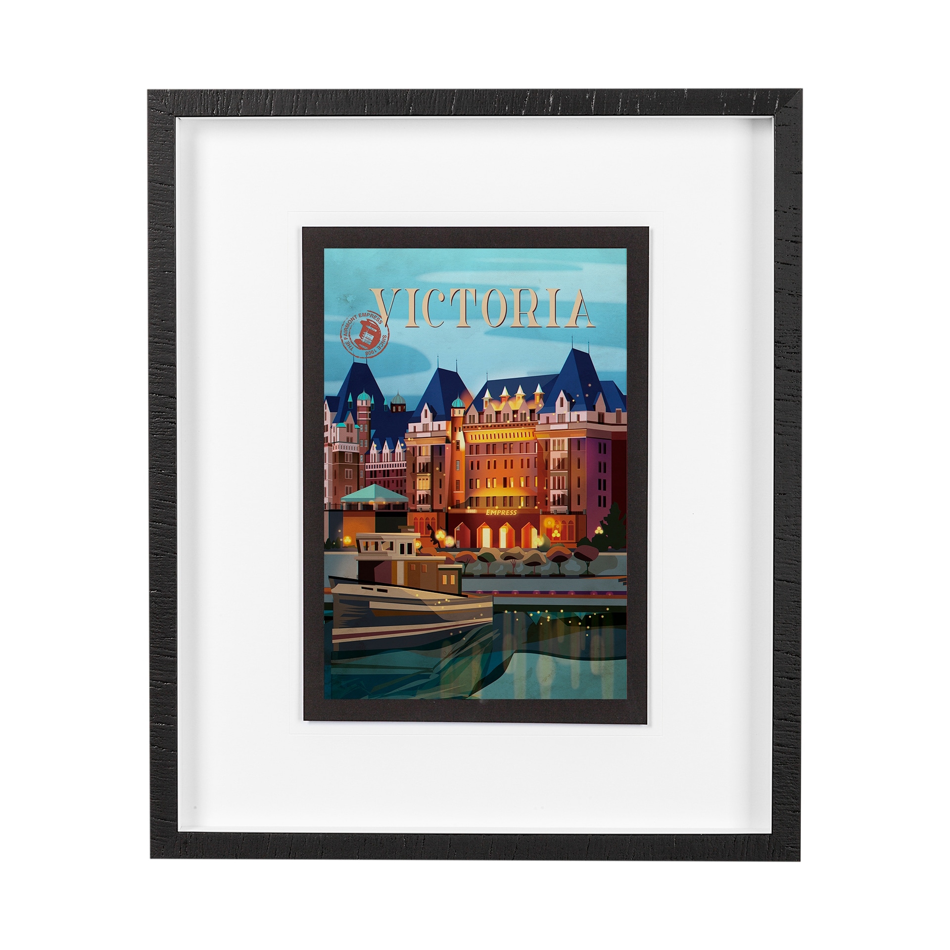 Victoria Go Canada (M) by Mercana Studio a Framed Art Print Matted under Glass