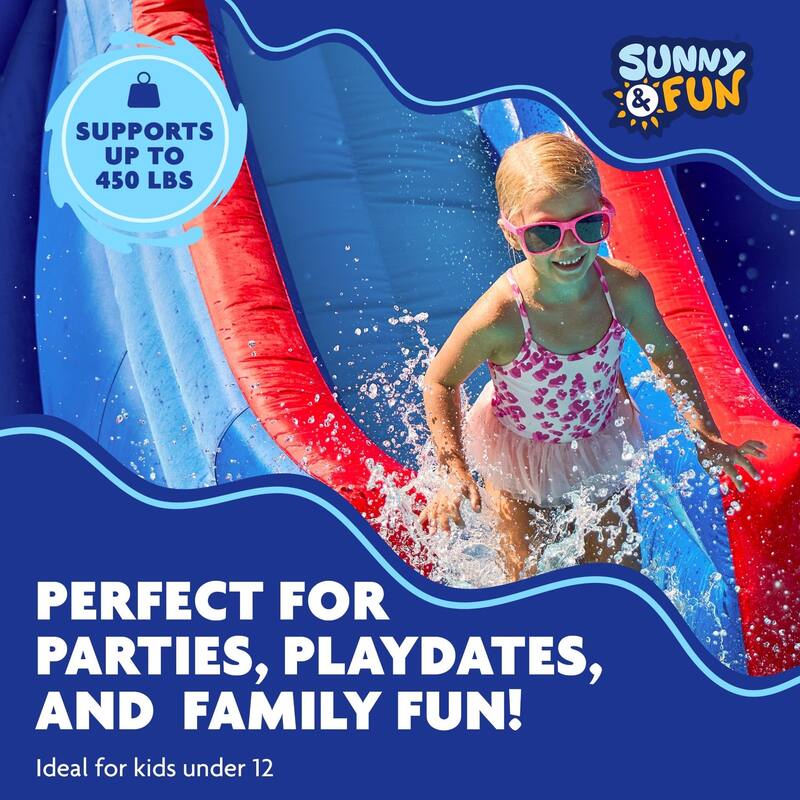 Sunny & Fun Double Dip Inflatable Water Slide Park