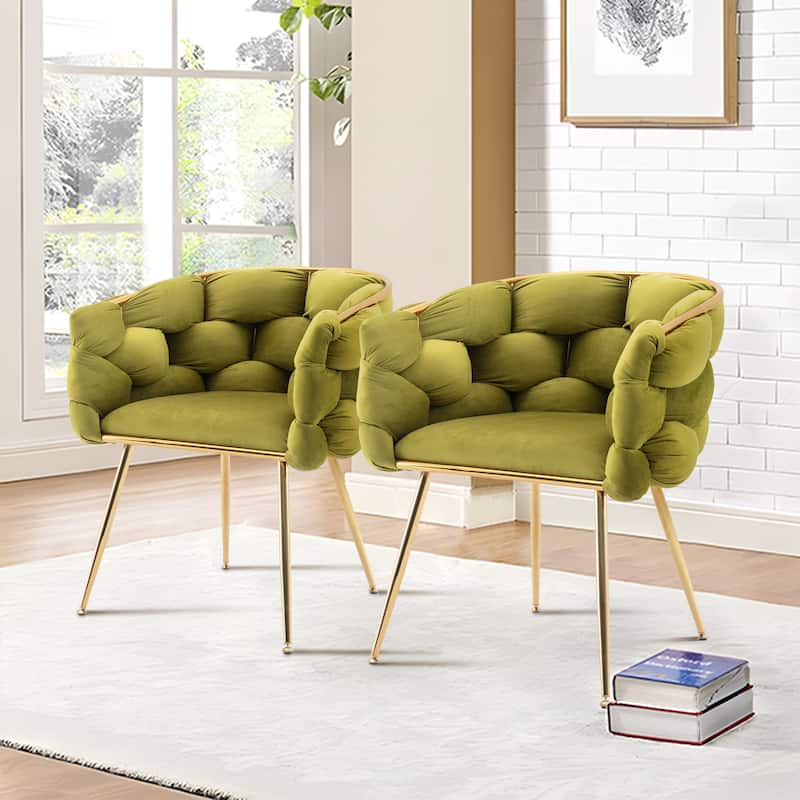 Modern Velvet Dining Chair with Metal Legs