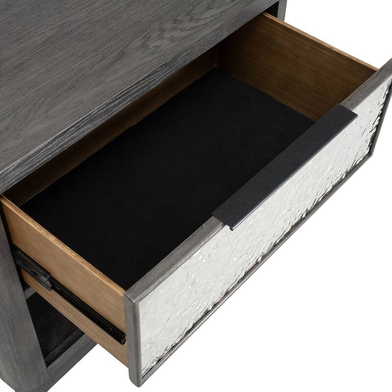 Furniture of America Piez Modern 5-Piece Ash Grey Wood Platform Bedroom Set with 1-Drawer Nightstand